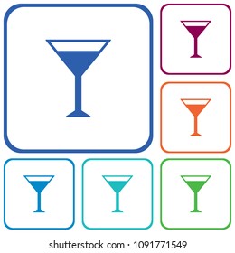 Cocktail glass sign with martini vodka icon. Vector illustration
