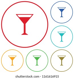 Cocktail glass sign with martini vodka icon. Vector illustration
