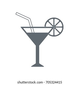 Cocktail glass sign with martini vodka icon. Vector illustration
