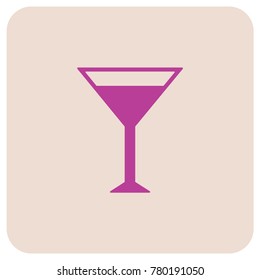 Cocktail glass sign with martini vodka icon. Vector illustration

