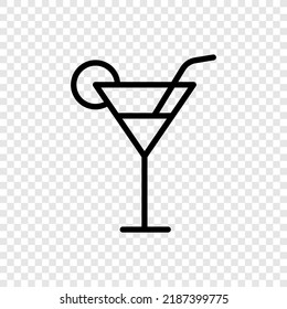 Cocktail Glas einfachen Symbol Vektor. Flaches Design. Transparentes grid.ai