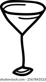 Cocktail Glass Sketch Vector Illustration