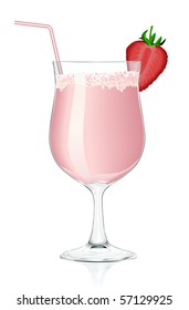 Cocktail glass Strawberry. Serie of images.