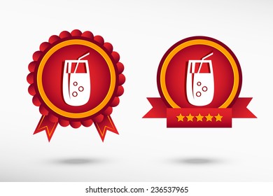 Cocktail glass stylish quality guarantee badges. Colorful Promotional Labels