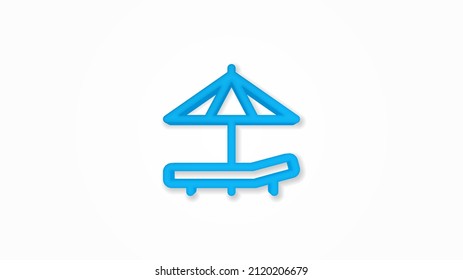 Cocktail Glass Umbrella, Juice Drink, 3d Line Flat Color Icon. Realistic Vector Illustration. Pictogram Isolated. Top View. Colorful Transparent Shadow Design.