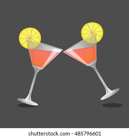 cocktail  glass and cocktail  , Vector