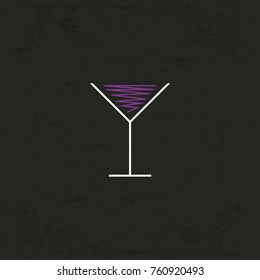 Cocktail glass vector with background