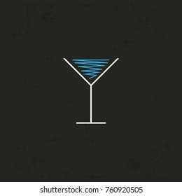 Cocktail glass vector with background