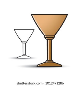 cocktail glass vector drawing