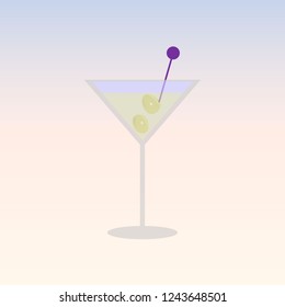 Cocktail glass vector icon