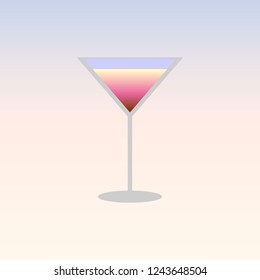 Cocktail glass vector icon
