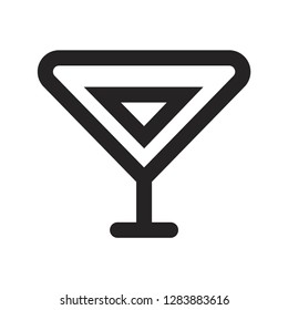 Cocktail glass vector icon