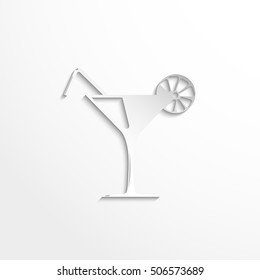 Cocktail glass with a cocktail. Vector icon.