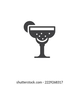 Icono vectorial de vidrio de cóctel. signo plano relleno para concepto móvil y diseño web. Icono de un glifo de cóctel Martini. Símbolo, ilustración del logotipo. Gráficos vectoriales