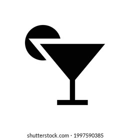 Cocktail glass vector icon, isolated on white background