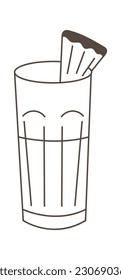 Cocktail In Glass Vector Illustration