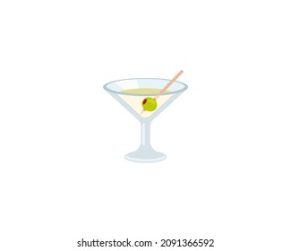 Cocktail Glass vector isolated icon. Emoji illustration. Martini glass vector emoticon