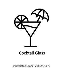 Cocktail Glass  vector  outline Design illustration. Symbol on White background EPS 10 File 