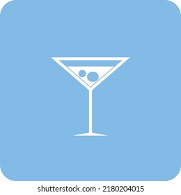 Cocktail or a glass of wine as a sign or symbol for restaurant in vector format.
