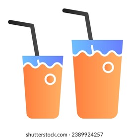 Cocktail glasses flat icon. Two beverages color icons in trendy flat style. Drink gradient style design, designed for web and app. Eps 10