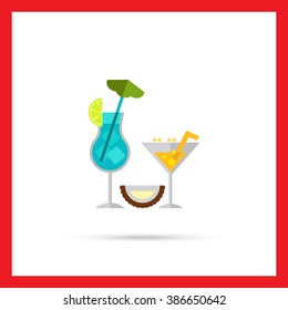 Cocktail glasses icon