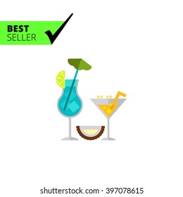 Cocktail glasses icon