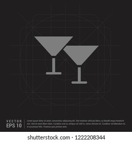 Cocktail glasses icon - Black Creative Background - Free vector icon