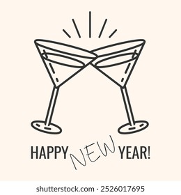 Cocktail glasses icon.Cheers symbol.New year celebration simple pictogram.Cocktail party invitation sign for New year Eve concept.Transparent background.Vector illustration EPS10 - Powered by Shutterstock - Get 15% off with code: PIKWIZARD15
