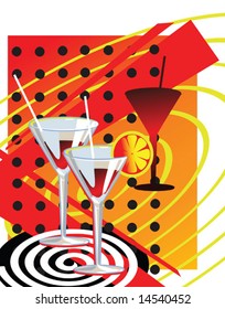 Cocktail glasses with lemon