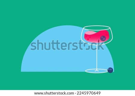 Cocktail glasses minimal vector thin line illustration. Alcohol drinks illustration flat design style. Summer drinks. Graphic design.