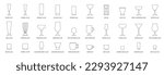 Cocktail glasses set, line design vector illustration