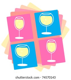 Cocktail glasses silhouette set vector illustration