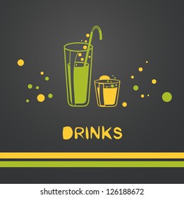 Cocktail glasses. Vector.