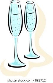 Gafas de cóctel.Ilustración vectorial