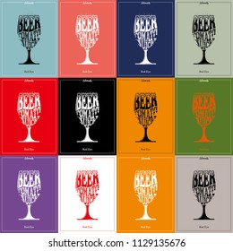 Cocktail, glass,Silhouette,Red Eye,Clip art,typography,retro style vector illustration,color version