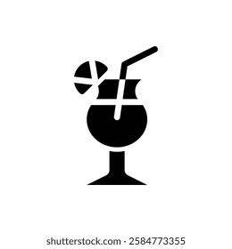 Cocktail Glyph Icon. Cocktail Icon