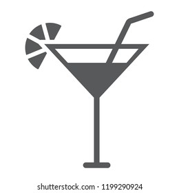 Cocktail glyph icon, beverage and drink, alcohol sign, vector graphics, a solid pattern on a white background, eps 10.
