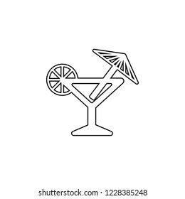 Cocktail glyph icon. Simple outline vector of summer set for UI and UX, website or mobile application