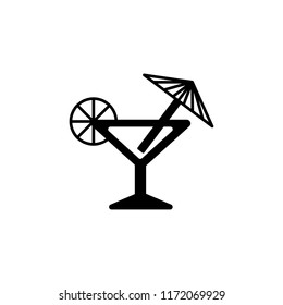 Cocktail glyph icon. Simple vector for UI and UX, website or mobile application on white background