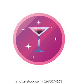 Cocktail gradient style icon design, Alcohol drink bar beverage liquid menu surprise restaurant and celebration theme Vector illustration