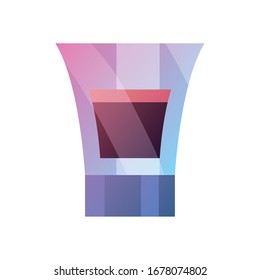 Cocktail gradient style icon design, Alcohol drink bar beverage liquid menu surprise restaurant and celebration theme Vector illustration