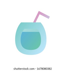 Cocktail gradient style icon design, Alcohol drink bar beverage liquid menu surprise restaurant and celebration theme Vector illustration