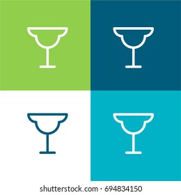 Cocktail green and blue material color minimal icon or logo design