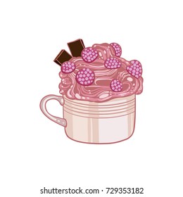 Cocktail, ice cream, drink, food, vector illustration 