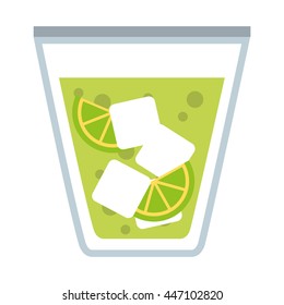cocktail with ice cubes isolated icon design, vector illustration  graphic 