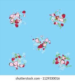 Cocktail cocktail with ice cubes summer background