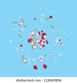Cocktail cocktail with ice cubes summer background