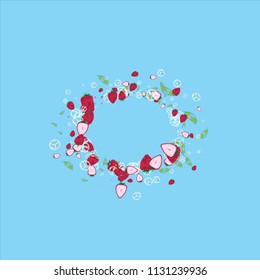 Cocktail cocktail with ice cubes summer background