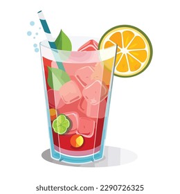 Cocktail auf Eis, einzelne Vektorgrafik