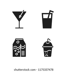 cocktail icon. 4 cocktail vector icons set. orange juice, martini and juice icons for web and design about cocktail theme